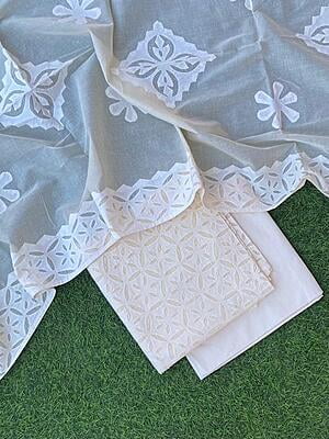 Pure Cotton Suit With Applique Top And Dupatta Catalogue 3-16