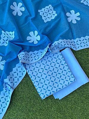 Pure Cotton Suit With Applique Top And Dupatta Catalogue 3-17