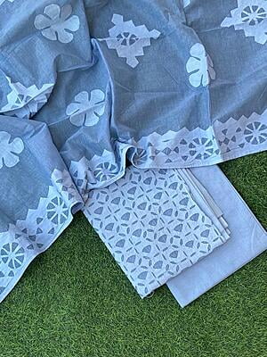 Pure Cotton Suit With Applique Top And Dupatta Catalogue 3-18