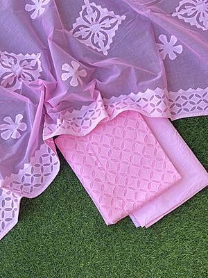 Pure Cotton Suit With Applique Top And Dupatta Catalogue 3-3