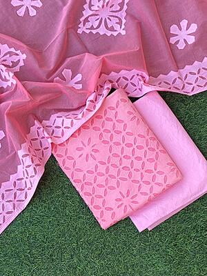 Pure Cotton Suit With Applique Top And Dupatta Catalogue 3-4