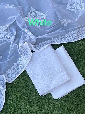 Pure Cotton Suit With Applique Top And Dupatta Catalogue 3-5