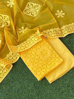 Pure Cotton Suit With Applique Top And Dupatta Catalogue 3-8