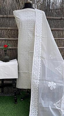 Pure Cotton Suit With Applique Top And Dupatta Catalogue 4-10