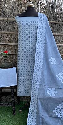 Pure Cotton Suit With Applique Top And Dupatta Catalogue 4-2