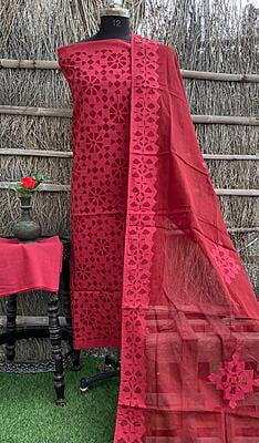 Pure Cotton Suit With Applique Top And Dupatta Catalogue 4-6