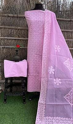 Pure Cotton Suit With Applique Top And Dupatta Catalogue 4-8