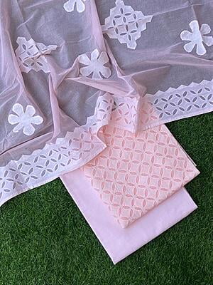 Pure Cotton Suit With Applique Top And Dupatta Catalogue 5-10 Pure Cotton Suit With Applique Top And Dupatta Catalogue 5-10