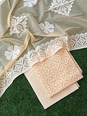 Pure Cotton Suit With Applique Top And Dupatta Catalogue 5-12 Pure Cotton Suit With Applique Top And Dupatta Catalogue 5-12