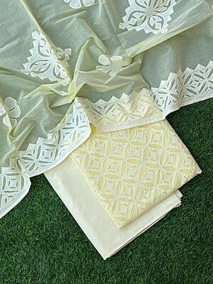 Pure Cotton Suit With Applique Top And Dupatta Catalogue 5-13 Pure Cotton Suit With Applique Top And Dupatta Catalogue 5-13