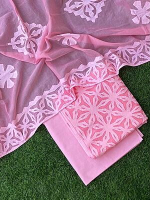 Pure Cotton Suit With Applique Top And Dupatta Catalogue 5-14 Pure Cotton Suit With Applique Top And Dupatta Catalogue 5-14