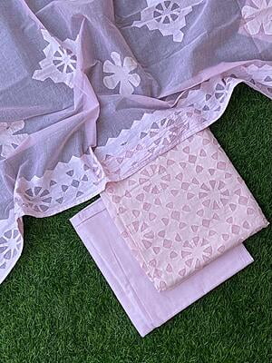 Pure Cotton Suit With Applique Top And Dupatta Catalogue 5-15 Pure Cotton Suit With Applique Top And Dupatta Catalogue 5-15