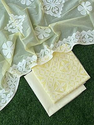 Pure Cotton Suit With Applique Top And Dupatta Catalogue 5-16 Pure Cotton Suit With Applique Top And Dupatta Catalogue 5-16