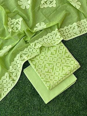 Pure Cotton Suit With Applique Top And Dupatta Catalogue 5-2 Pure Cotton Suit With Applique Top And Dupatta Catalogue 5-2