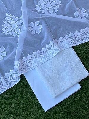 Pure Cotton Suit With Applique Top And Dupatta Catalogue 5-20 Pure Cotton Suit With Applique Top And Dupatta Catalogue 5-20