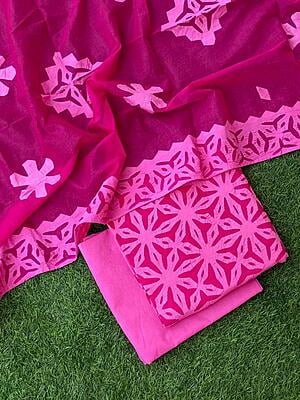 Pure Cotton Suit With Applique Top And Dupatta Catalogue 5-21 Pure Cotton Suit With Applique Top And Dupatta Catalogue 5-21