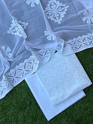 Pure Cotton Suit With Applique Top And Dupatta Catalogue 5-23 Pure Cotton Suit With Applique Top And Dupatta Catalogue 5-23