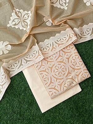 Pure Cotton Suit With Applique Top And Dupatta Catalogue 5-28 Pure Cotton Suit With Applique Top And Dupatta Catalogue 5-28