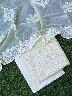 Pure Cotton Suit With Applique Top And Dupatta Catalogue 5-29 Pure Cotton Suit With Applique Top And Dupatta Catalogue 5-29