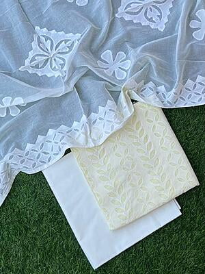 Pure Cotton Suit With Applique Top And Dupatta Catalogue 5-32 Pure Cotton Suit With Applique Top And Dupatta Catalogue 5-32