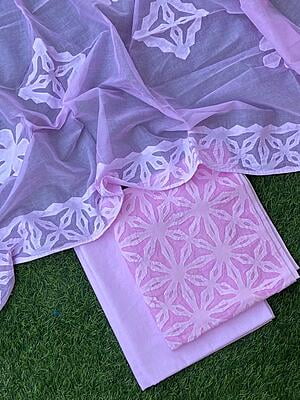 Pure Cotton Suit With Applique Top And Dupatta Catalogue 5-34 Pure Cotton Suit With Applique Top And Dupatta Catalogue 5-34
