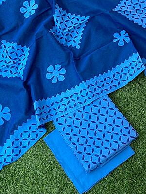 Pure Cotton Suit With Applique Top And Dupatta Catalogue 5-35 Pure Cotton Suit With Applique Top And Dupatta Catalogue 5-35