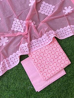 Pure Cotton Suit With Applique Top And Dupatta Catalogue 5-36 Pure Cotton Suit With Applique Top And Dupatta Catalogue 5-36