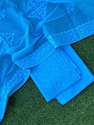 Pure Cotton Suit With Applique Top And Dupatta Catalogue 5-39 Pure Cotton Suit With Applique Top And Dupatta Catalogue 5-39