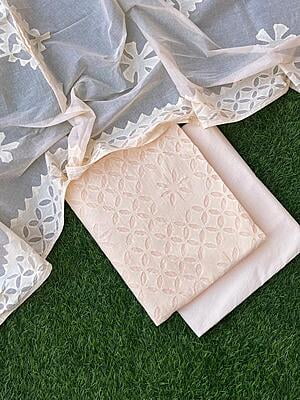 Pure Cotton Suit With Applique Top And Dupatta Catalogue 5-41 Pure Cotton Suit With Applique Top And Dupatta Catalogue 5-41