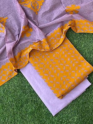Pure Cotton Suit With Applique Top And Dupatta Catalogue 5-42 Pure Cotton Suit With Applique Top And Dupatta Catalogue 5-42