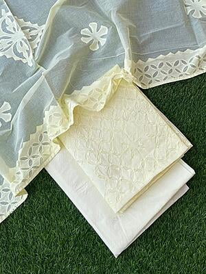 Pure Cotton Suit With Applique Top And Dupatta Catalogue 5-43 Pure Cotton Suit With Applique Top And Dupatta Catalogue 5-43