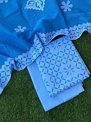 Pure Cotton Suit With Applique Top And Dupatta Catalogue 5-45 Pure Cotton Suit With Applique Top And Dupatta Catalogue 5-45