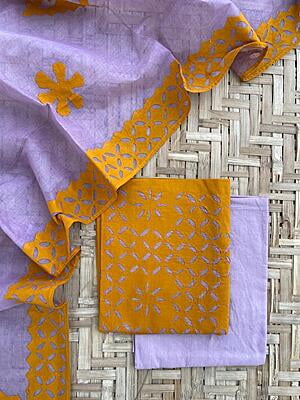 Pure Cotton Suit With Applique Top And Dupatta Catalogue 5-46 Pure Cotton Suit With Applique Top And Dupatta Catalogue 5-46