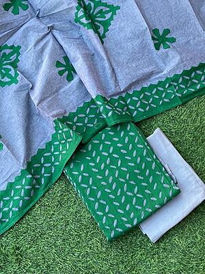 Pure Cotton Suit With Applique Top And Dupatta Catalogue 5-48 Pure Cotton Suit With Applique Top And Dupatta Catalogue 5-48