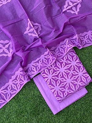 Pure Cotton Suit With Applique Top And Dupatta Catalogue 5-8 Pure Cotton Suit With Applique Top And Dupatta Catalogue 5-8