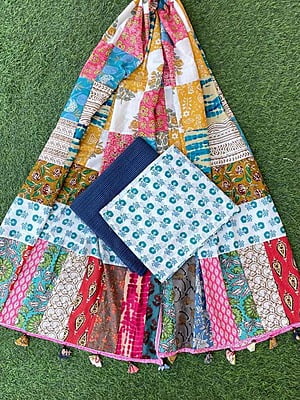 Handblock Printed Suit With Patch Work Dupatta Catalogue 1-1 Handblock Printed Suit With Patch Work Dupatta Catalogue 1-1