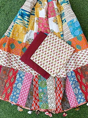 Handblock Printed Suit With Patch Work Dupatta Catalogue 1-13 Handblock Printed Suit With Patch Work Dupatta Catalogue 1-13