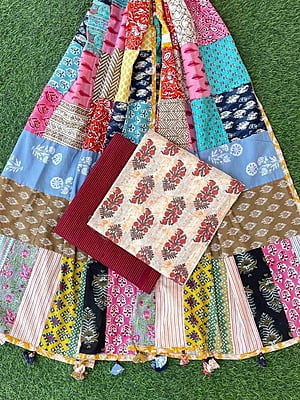 Handblock Printed Suit With Patch Work Dupatta Catalogue 1-14 Handblock Printed Suit With Patch Work Dupatta Catalogue 1-14