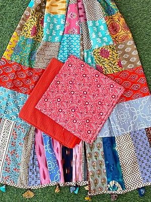 Handblock Printed Suit With Patch Work Dupatta Catalogue 1-6 Handblock Printed Suit With Patch Work Dupatta Catalogue 1-6