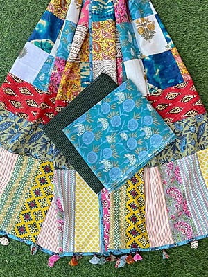 Handblock Printed Suit With Patch Work Dupatta Catalogue 1-8 Handblock Printed Suit With Patch Work Dupatta Catalogue 1-8