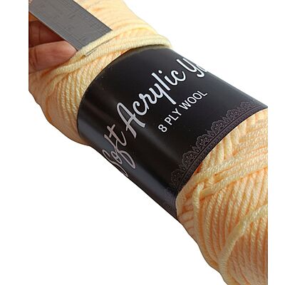 Soft Acrylic Yarn 8 ply Fawn Yellow