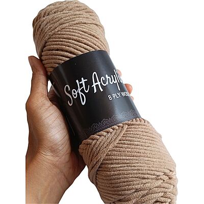 Soft Acrylic Yarn 8 ply Dull Brown Soft Acrylic Yarn 8 ply Dull Brown