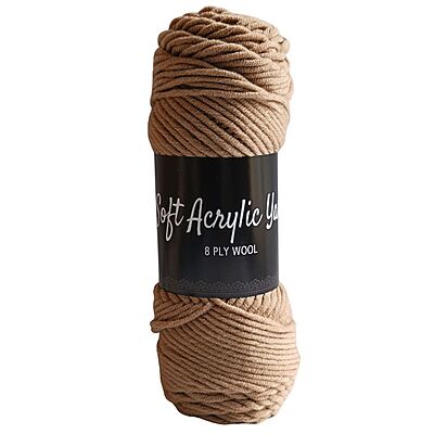 Soft Acrylic Yarn 8 ply Dull Brown Soft Acrylic Yarn 8 ply Dull Brown