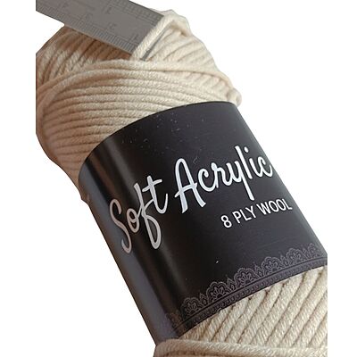 Soft Acrylic Yarn 8 ply Ivory Soft Acrylic Yarn 8 ply Ivory