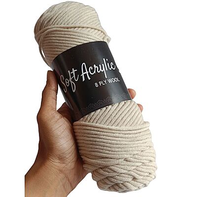 Soft Acrylic Yarn 8 ply Ivory Soft Acrylic Yarn 8 ply Ivory