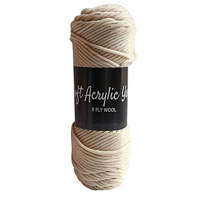 Soft Acrylic Yarn 8 ply Ivory Soft Acrylic Yarn 8 ply Ivory