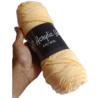 Soft Acrylic Yarn 8 ply Fawn Yellow