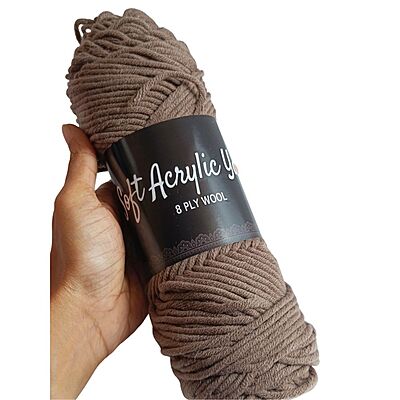 Soft Acrylic Yarn 8 ply Brown Soft Acrylic Yarn 8 ply Brown
