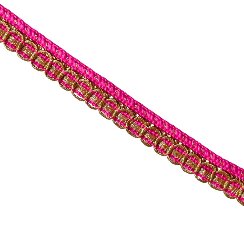 Fancy Color Lace 106- Pink with Gold Fancy Color Lace 106- Pink with Gold