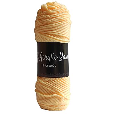 Soft Acrylic Yarn 8 ply Fawn Yellow